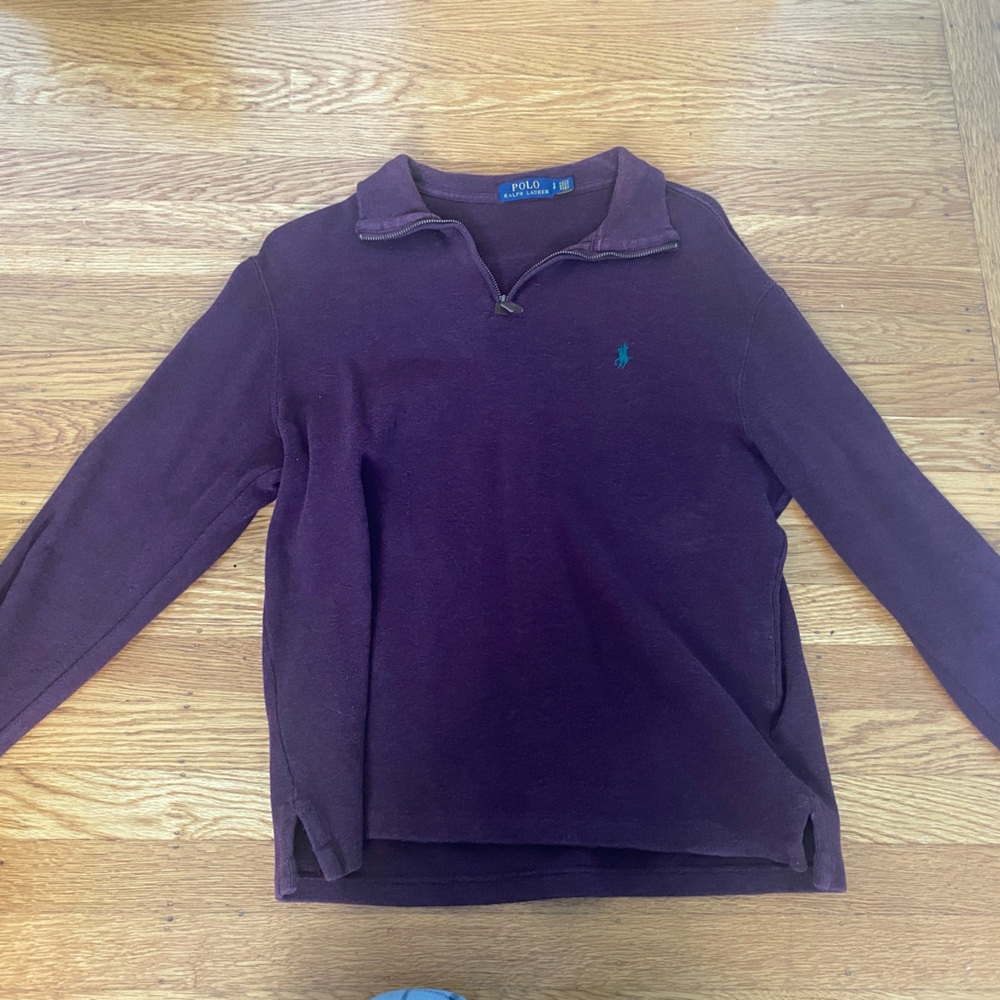 Burgundy Ralph Lauren quarter zip sweater